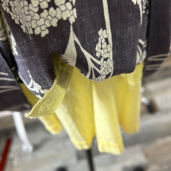 Ryu Boho Yellow Shift Above Knee Sleeveless Cotton Mini Dress hand-Embroidered - Picture 9 of 15